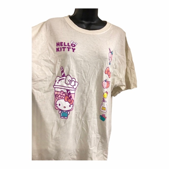 Hello‎ Kitty cream relaxed fit graphic print ice cream shop t-shirt size large - Picture 7 of 16